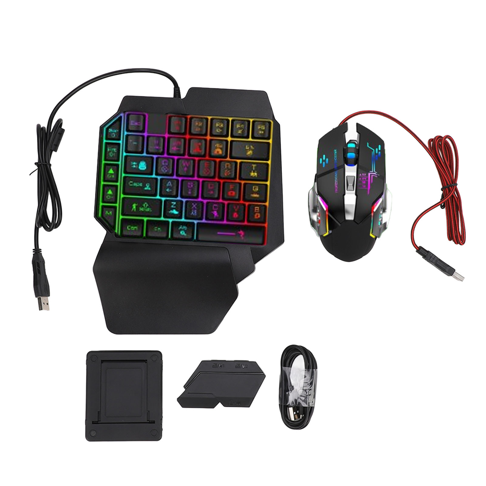 Gaming Keyboard Half - Set Convertitore Tastiera e Mouse, Combo