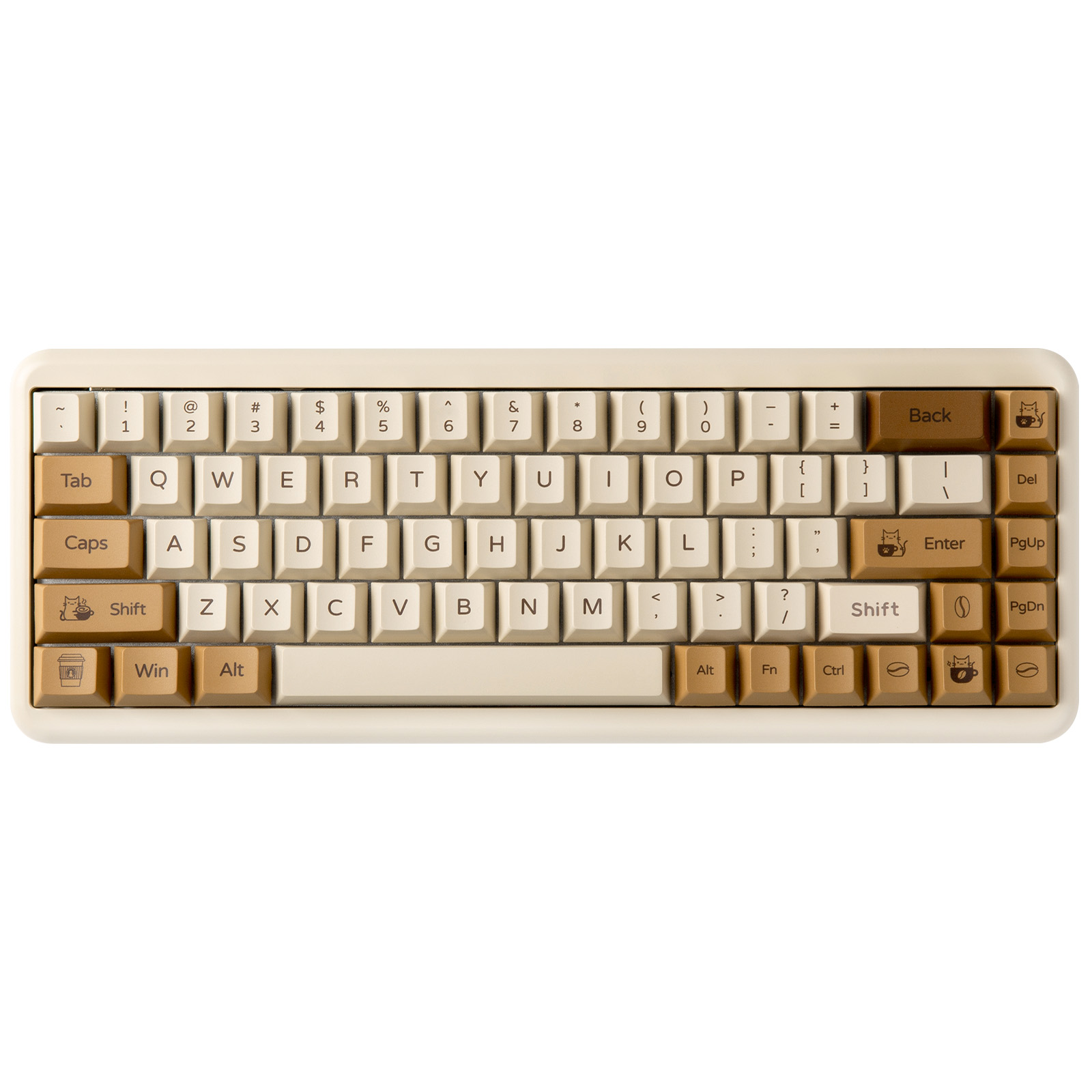 Gaming Keyboard Extension - YUNZII Coffee Cat PBT Keycaps, set