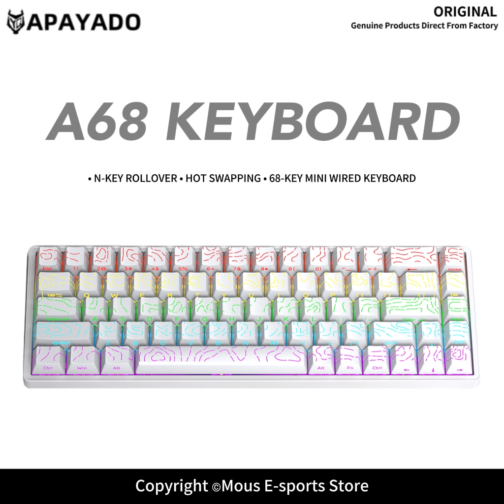 Gaming Keyboard Bundle - Tastiera Meccanica Cablata APAYADO A68 Hot
