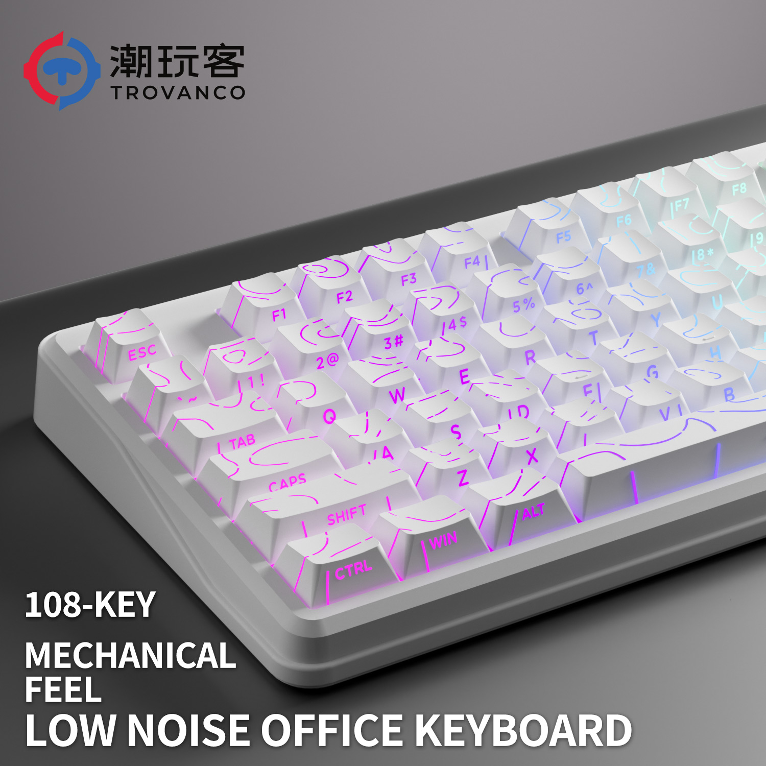 Gaming Keyboard No Noise - Tastiera V108 Pro Cablata e Wireless