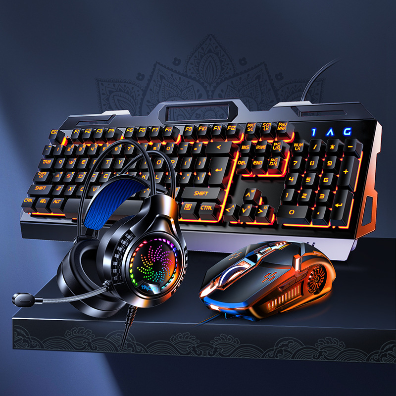 Gaming Keyboard Mouse And Headset Combo - Set da Gaming V2g5 con Tastiera