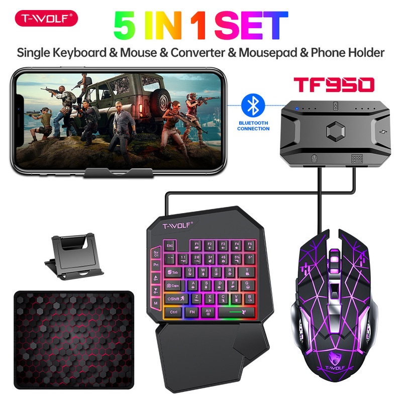 T-Wolf Tf950 5 in 1 Set Tastie - Gaming Keyboard Half recensione e prezzo