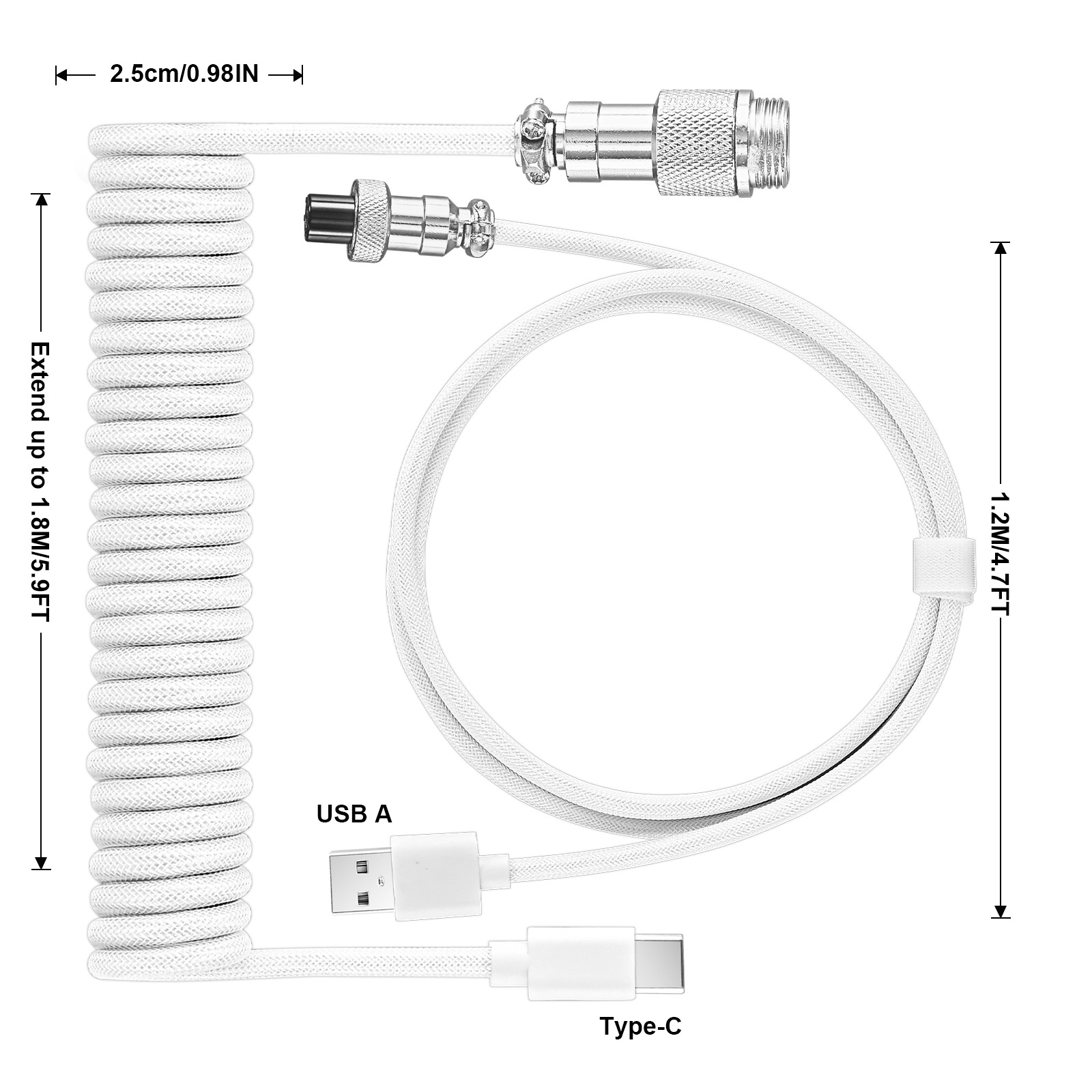 Cavo USB Type-C a spirale per  - Gaming Keyboard Type C recensione e prezzo